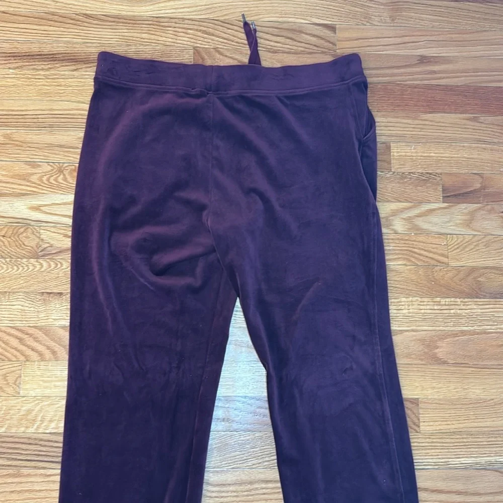 Gloria Vanderbilt Purple Velour Velvet Missy Sweatpants Lounge Pant Sz XL - Picture 6 of 9